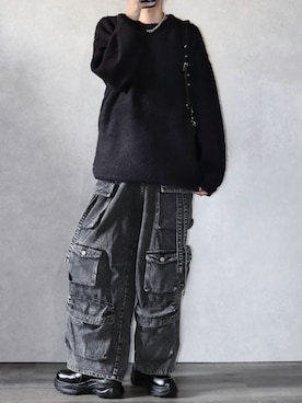「アイテム（ニット/セーター）」を使った、Ryoooさん（メンズ・178cm）の秋コーディネート