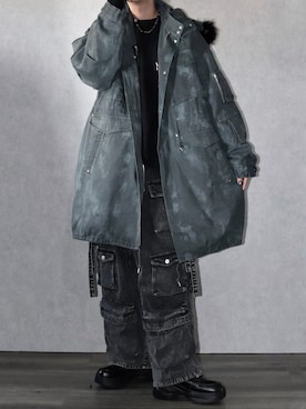 「アイテム（モッズコート）」を使った、Ryoooさん（メンズ・178cm）の冬コーディネート