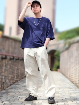 「ADRER（アドラー）の【ADRER】The ring（リング）」を使った、Ryoooさん（メンズ・178cm）の夏コーディネート