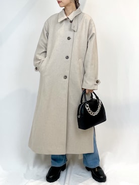 「PAGEBOY（ページボーイ）のアイテム（チェスターコート）」を使った、SARAさん（レディース・162cm）の冬コーディネート