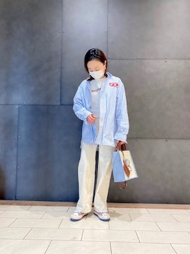 「DIESEL（ディーゼル）のアイテム（シャツ/ブラウス）」を使った、chihoさん（レディース・156cm）の冬コーディネート