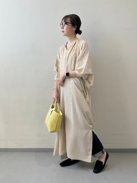 「アイテム（オールインワン・サロペット、グレー系）」を使った、hollyさん（レディース・160cm）の夏コーディネート