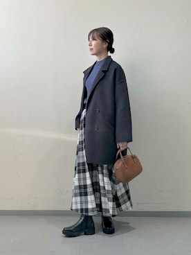 「URBAN RESEARCH DOORS（アーバンリサーチドアーズ）のウールリバーテーラードコート（その他アウター）」を使った、hollyさん（レディース・160cm）の秋コーディネート
