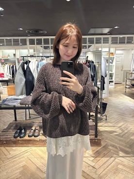 「アイテム（チュニック）」を使った、mihoさん（レディース・157cm）の冬コーディネート