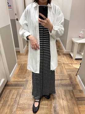 「アイテム（シャツワンピース）」を使った、mihoさん（レディース・157cm）の秋コーディネート