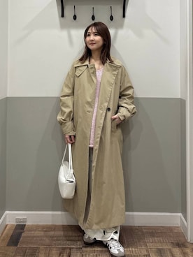 「A part by（アパートバイ）の3WAYスタンドロングコート（その他アウター、ベージュ系）」を使った、mihoさん（レディース・157cm）の冬コーディネート