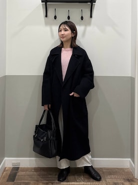 「リラックス」｜「アイテム（ステンカラーコート）」を使った、mihoさん（レディース・157cm）の秋コーディネート