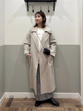 「リラックス」｜「アイテム（ステンカラーコート）」を使った、mihoさん（レディース・157cm）の秋コーディネート