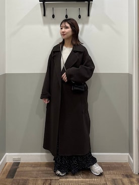 「リラックス」｜「アイテム（ステンカラーコート）」を使った、mihoさん（レディース・157cm）の秋コーディネート
