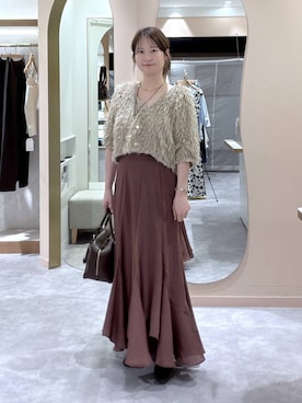 「mysty woman（ミスティウーマン）のアイテム（バッグ）」を使った、エリンギさん（レディース・153cm）の秋コーディネート
