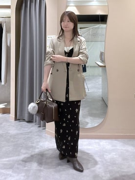 「mysty woman（ミスティウーマン）のアイテム（ワンピース）」を使った、エリンギさん（レディース・153cm）の秋コーディネート