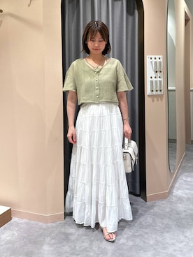 「アイテム（カーディガン/ボレロ）」を使った、エリンギさん（レディース・153cm・30代）の夏コーディネート