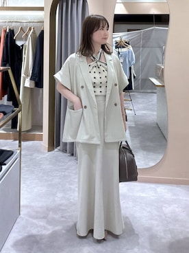 「mysty woman（ミスティウーマン）の【story. 】スイッチハンドルボストン 572846（ハンドバッグ、ブラウン系）」を使った、エリンギさん（レディース・153cm）の春コーディネート