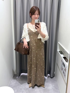 「mysty woman（ミスティウーマン）のアイテム（ワンピース）」を使った、エリンギさん（レディース・153cm）の秋コーディネート