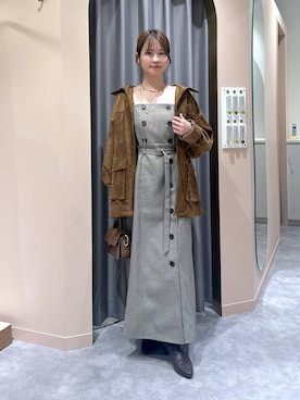 「アイテム（ワンピース/ドレス）」を使った、エリンギさん（レディース・153cm・30代）の秋コーディネート