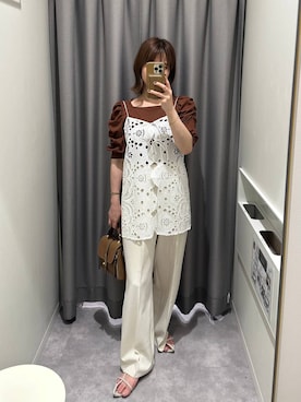 「フェミニン」｜「アイテム（オールインワン・サロペット）」を使った、エリンギさん（レディース・153cm）の夏コーディネート