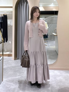 「mysty woman（ミスティウーマン）のアイテム（ワンピース）」を使った、エリンギさん（レディース・153cm）の秋コーディネート