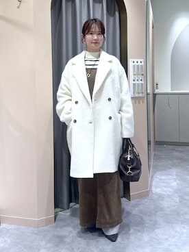 「アイテム（チェスターコート）」を使った、エリンギさん（レディース・153cm・30代）の冬コーディネート