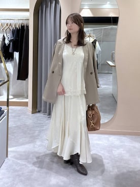 「mysty woman（ミスティウーマン）のアイテム（バッグ）」を使った、エリンギさん（レディース・153cm）の秋コーディネート