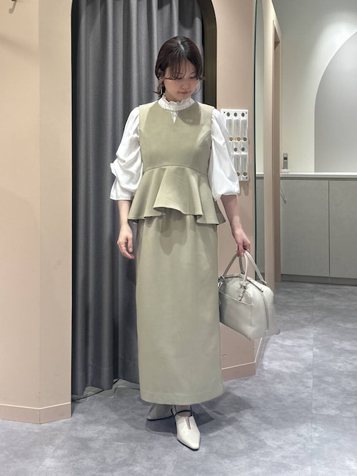 セール】ペプラム切り替えノースリワンピ 637089（ワンピース）｜mysty 