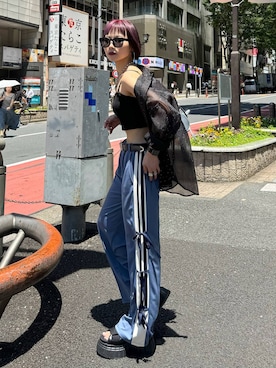 「PAGEBOY（ページボーイ）のアイテム（その他パンツ）」を使った、Hinechiさん（レディース・158cm）の夏コーディネート