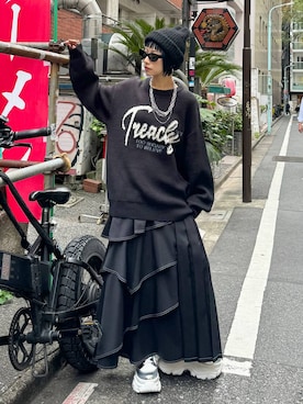 「PAGEBOY（ページボーイ）のアイテム（帽子）」を使った、Hinechiさん（レディース・160cm）の秋コーディネート