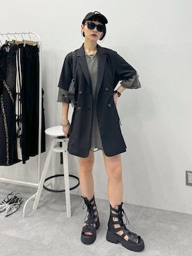 「Anui（アニュイ）のアイテム」を使った、Hinechiさん（レディース・158cm）の夏コーディネート