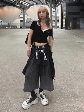 「PAGEBOY（ページボーイ）のアイテム」を使った、Hinechiさん（レディース・160cm）の夏コーディネート