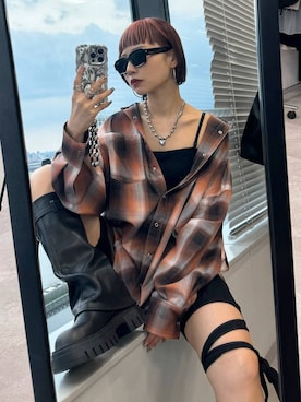 「FOREVER 21（フォーエバー トゥエンティーワン）のアイテム（パンツ）」を使った、Hinechiさん（レディース・160cm）の夏コーディネート