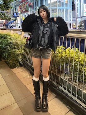 「アイテム（シューズ）」を使った、Hinechiさん（レディース・160cm）の冬コーディネート