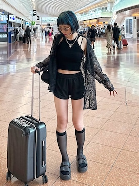 「FOREVER 21（フォーエバー トゥエンティーワン）のアイテム（トップス）」を使った、Hinechiさん（レディース・158cm）の春コーディネート