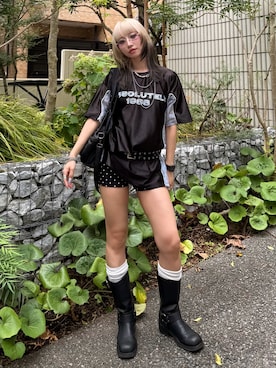 「DTYYPE（ドタイプ）のアイテム」を使った、Hinechiさん（レディース・160cm）の夏コーディネート