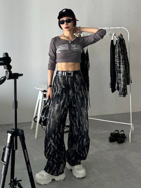 「FOREVER 21（フォーエバー トゥエンティーワン）のアイテム（トップス）」を使った、Hinechiさん（レディース・160cm）の夏コーディネート