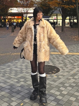 「アイテム（その他アウター）」を使った、Hinechiさん（レディース・158cm）の秋コーディネート