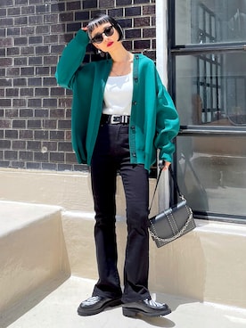 「PAGEBOY（ページボーイ）のチェーンスタッズショルダー（ショルダーバッグ）」を使った、Hinechiさん（レディース・158cm）の夏コーディネート