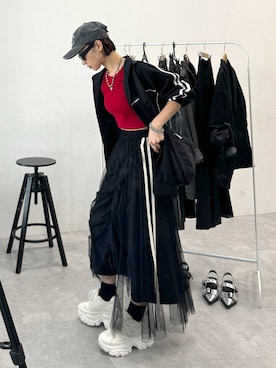 「FOREVER 21（フォーエバー トゥエンティーワン）のアイテム（帽子）」を使った、Hinechiさん（レディース・160cm）の夏コーディネート