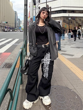 「SLY（スライ）のアイテム（ジャケット/アウター）」を使った、Hinechiさん（レディース・160cm）の春コーディネート