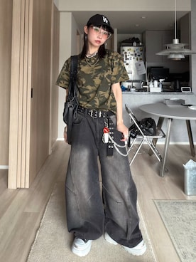 「PAGEBOY（ページボーイ）のアイテム（帽子）」を使った、Hinechiさん（レディース・160cm）の春コーディネート