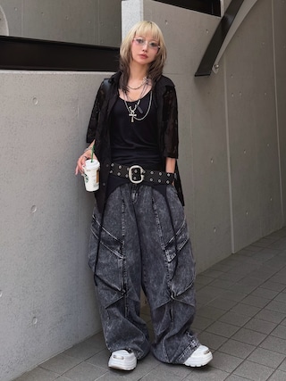 「RAGEBLUE(レイジブルー)のSLANT POCKET Barrel Pants/スラントポケット/バレルパンツ(その他パンツ)」を使った、Hinechiさん(レディース・160cm)の夏コーディネート