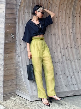 「Ameri（アメリ）のアイテム（サンダル）」を使った、Hinechiさん（レディース・158cm）の夏コーディネート