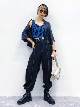 「PAGEBOY（ページボーイ）の【CORE】カウガラビスチェ（その他トップス）」を使った、Hinechiさん（レディース・158cm）の夏コーディネート