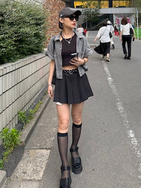 「FOREVER 21（フォーエバー トゥエンティーワン）のアイテム（トップス）」を使った、Hinechiさん（レディース・158cm）の夏コーディネート