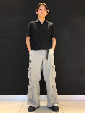 「アディダスオリジナルス」｜「アイテム（シャツ/ブラウス）」を使った、D.Iさん（メンズ・166cm）の夏コーディネート