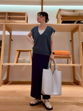 「SENSE OF PLACE by URBAN RESEARCH（センスオブプレイスバイアーバンリサーチ）のアイテム（スカート）」を使った、tezzzstyleさん（レディース・162cm）の夏コーディネート