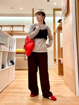 「アイテム（バックパック/リュック）」を使った、ｶﾅｺさん（レディース・162cm）の春コーディネート