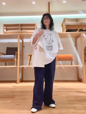 「アイテム（エコバッグ/サブバッグ）」を使った、ｶﾅｺさん（レディース・162cm）の秋コーディネート