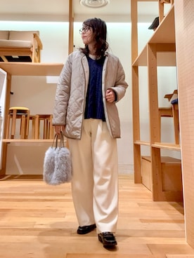 「HARUTA（ハルタ）の『別注』HARUTA×DOORS　キルトローファー（ローファー）」を使った、ｶﾅｺさん（骨格ウェーブ・レディース・162cm）の秋コーディネート