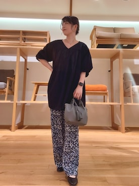 「アイテム（チュニック）」を使った、ｶﾅｺさん（レディース・162cm）の夏コーディネート