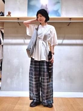 「KBF（ケイビーエフ）のアイテム（帽子）」を使った、ｶﾅｺさん（レディース・162cm）の夏コーディネート