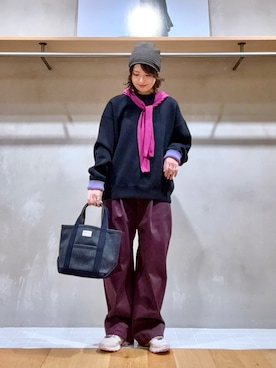 「KBF（ケイビーエフ）のアイテム（帽子）」を使った、ｶﾅｺさん（レディース・162cm）の秋コーディネート